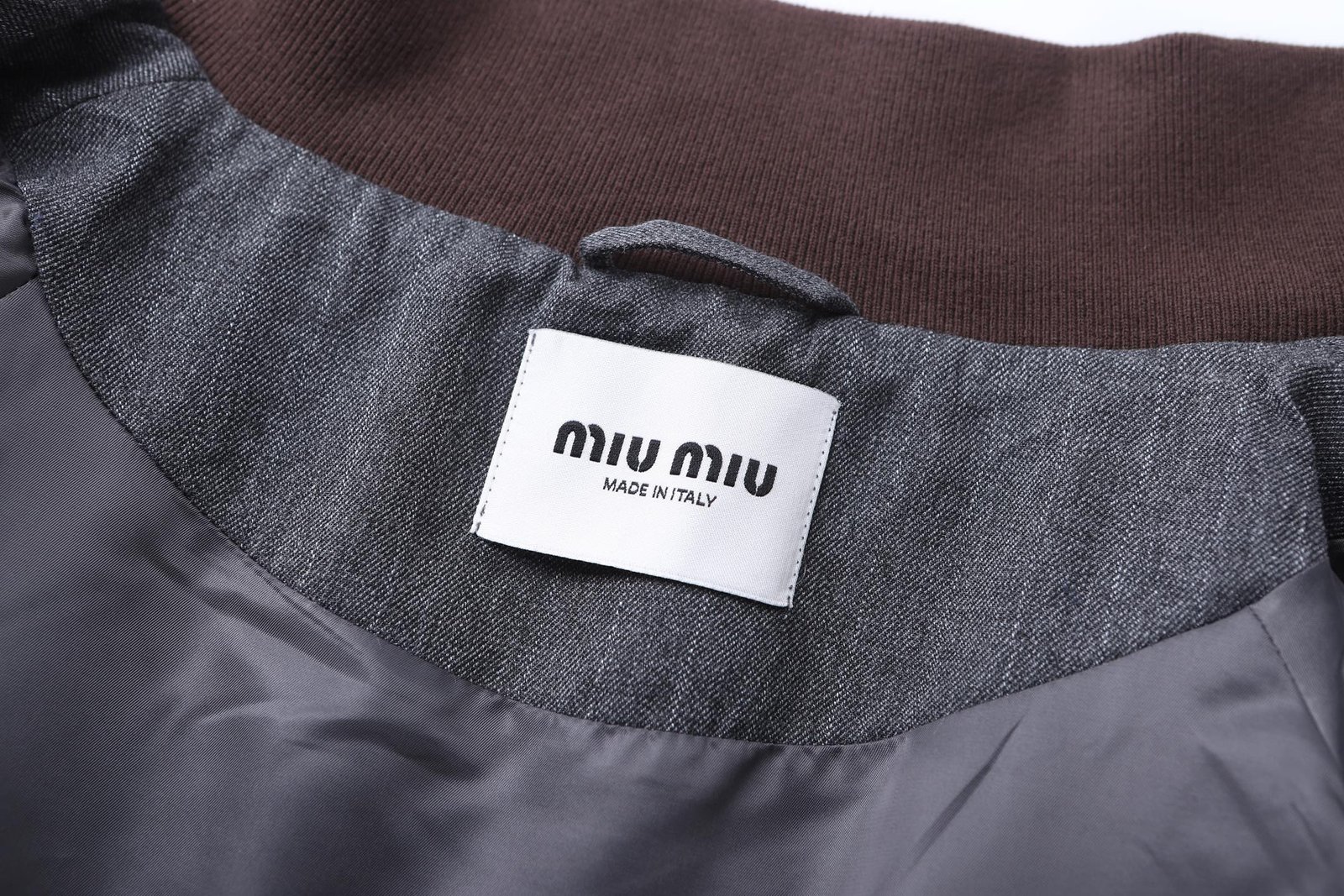 Miu Miu Logo Pinstripe Virgin Wool Track Jacket 111203 - Image 6