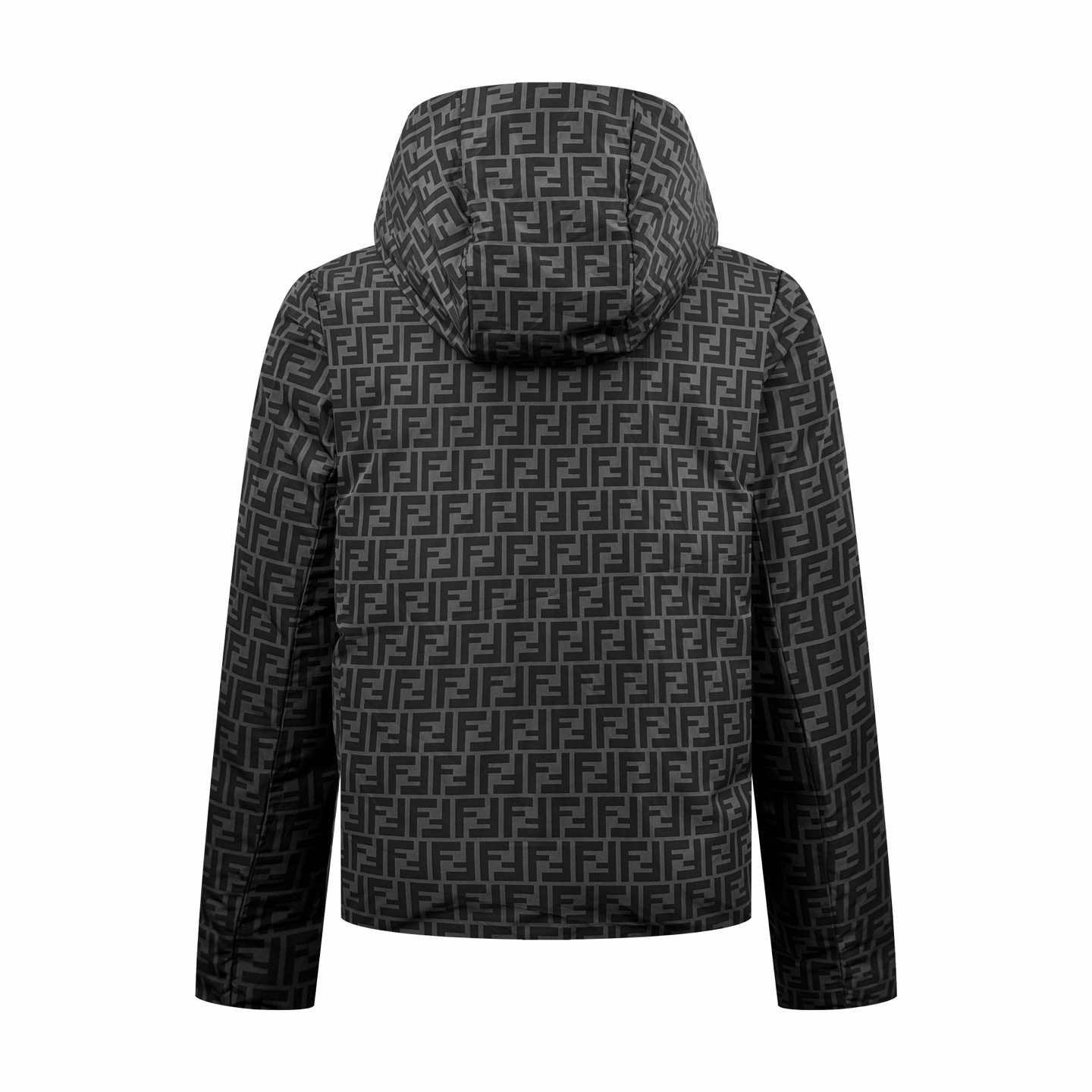 Fendi Zucca FF Logo Printed Puffer Coat 111305 - Image 4