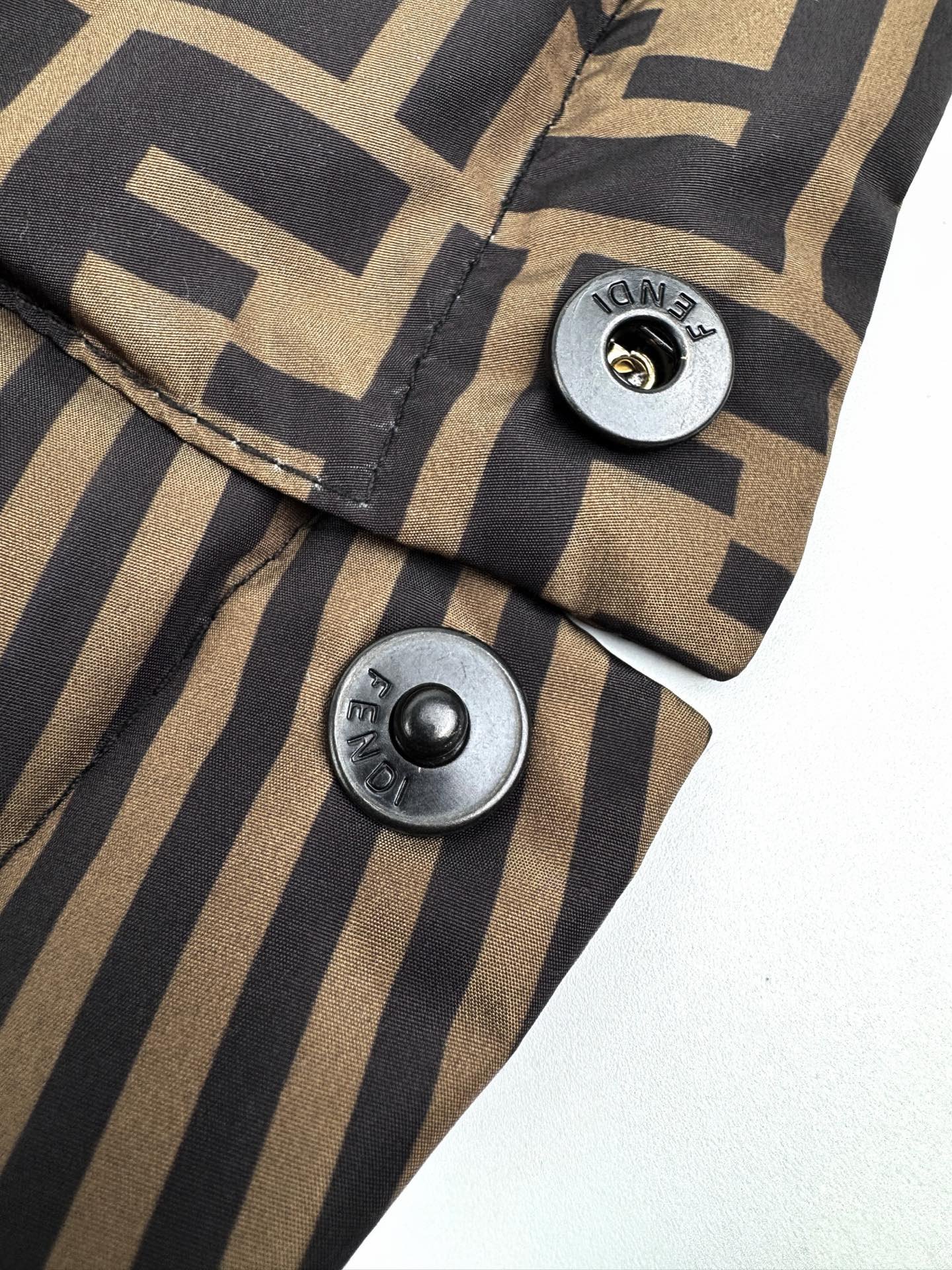 Fendi Zucca FF Logo Printed Puffer Coat 111305 - Image 7