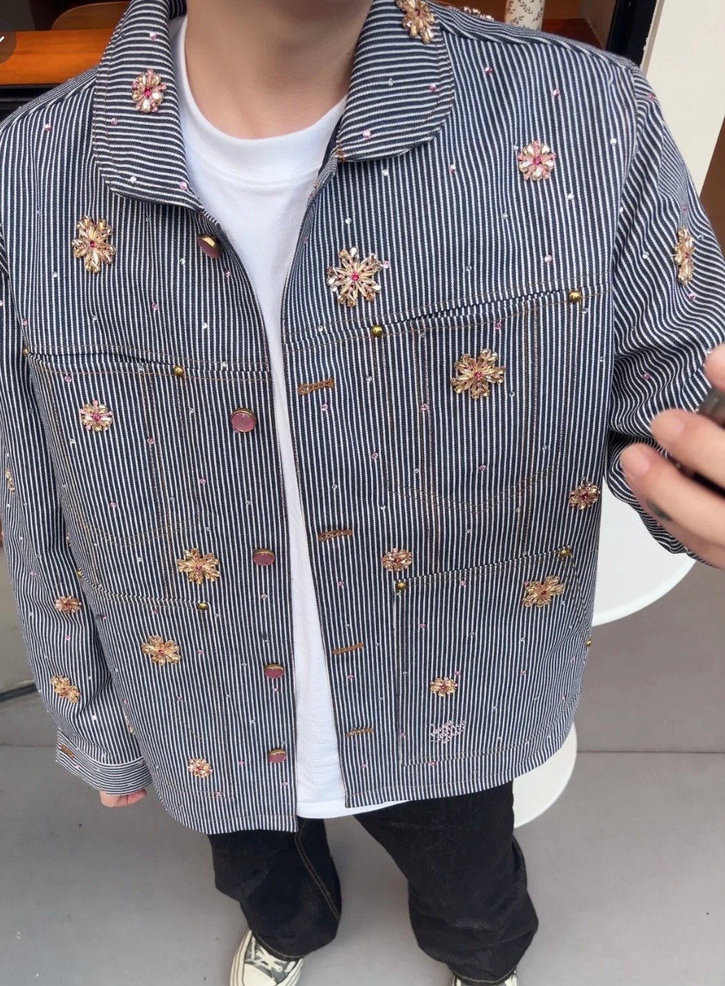 Louis Vuitton Embellished Workwear Jacket 111401 - Image 9