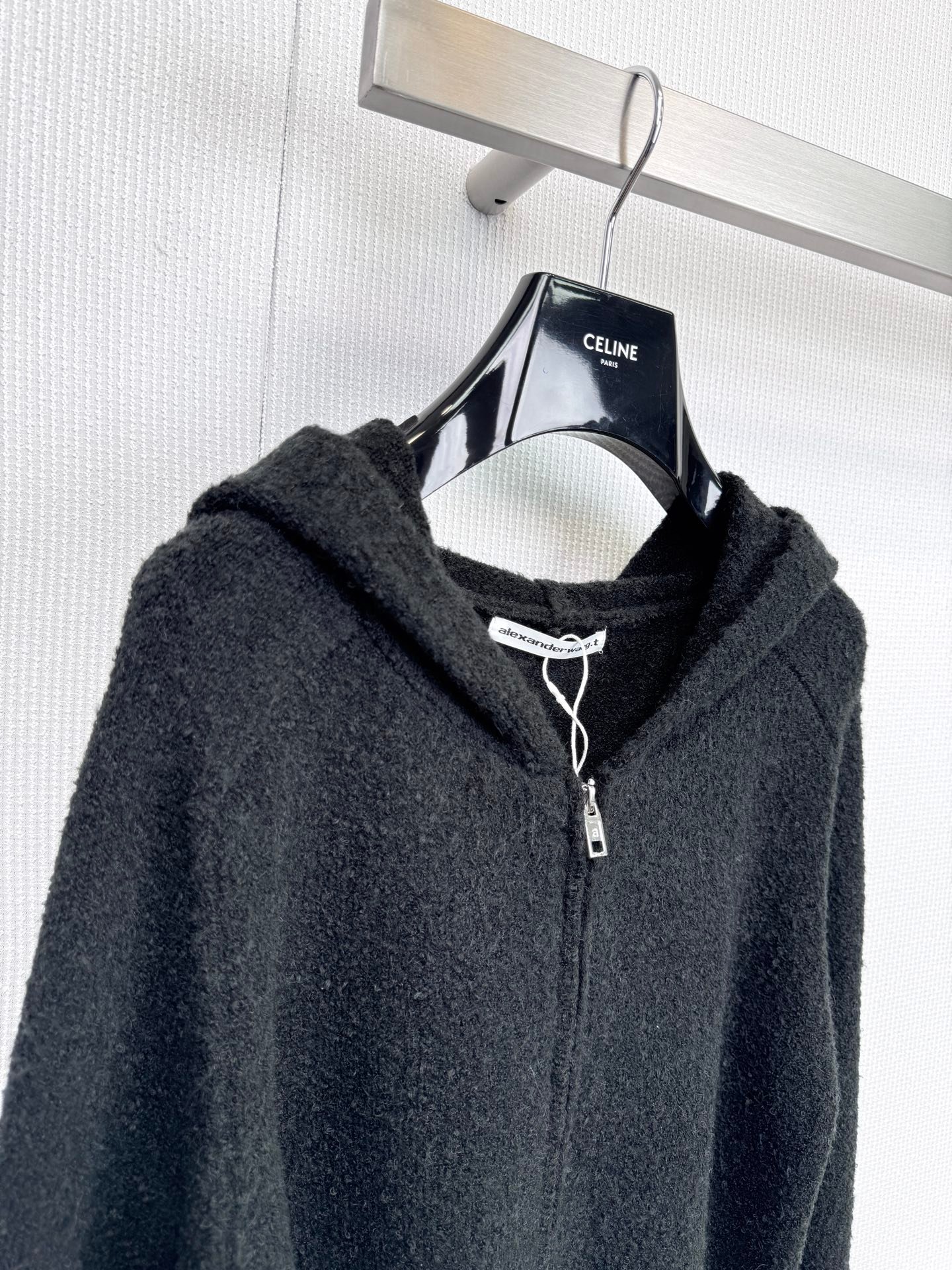 Alexander Wang Plaid Knit Logo Zip-Up Hoodie D111409 - Image 4