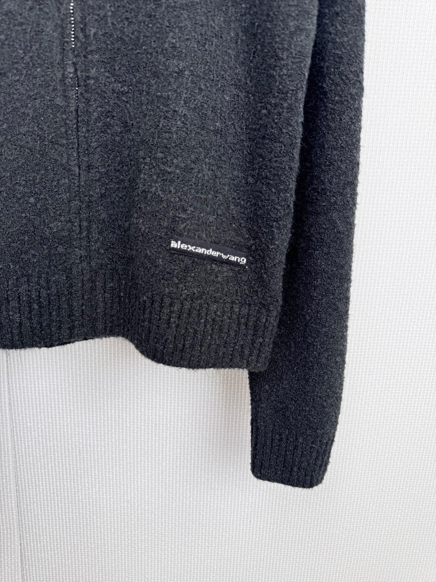 Alexander Wang Plaid Knit Logo Zip-Up Hoodie D111409 - Image 6