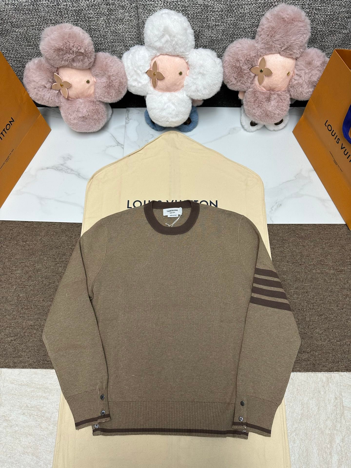 THOM BROWNE Milano Striped Cotton Sweater for Men 111405