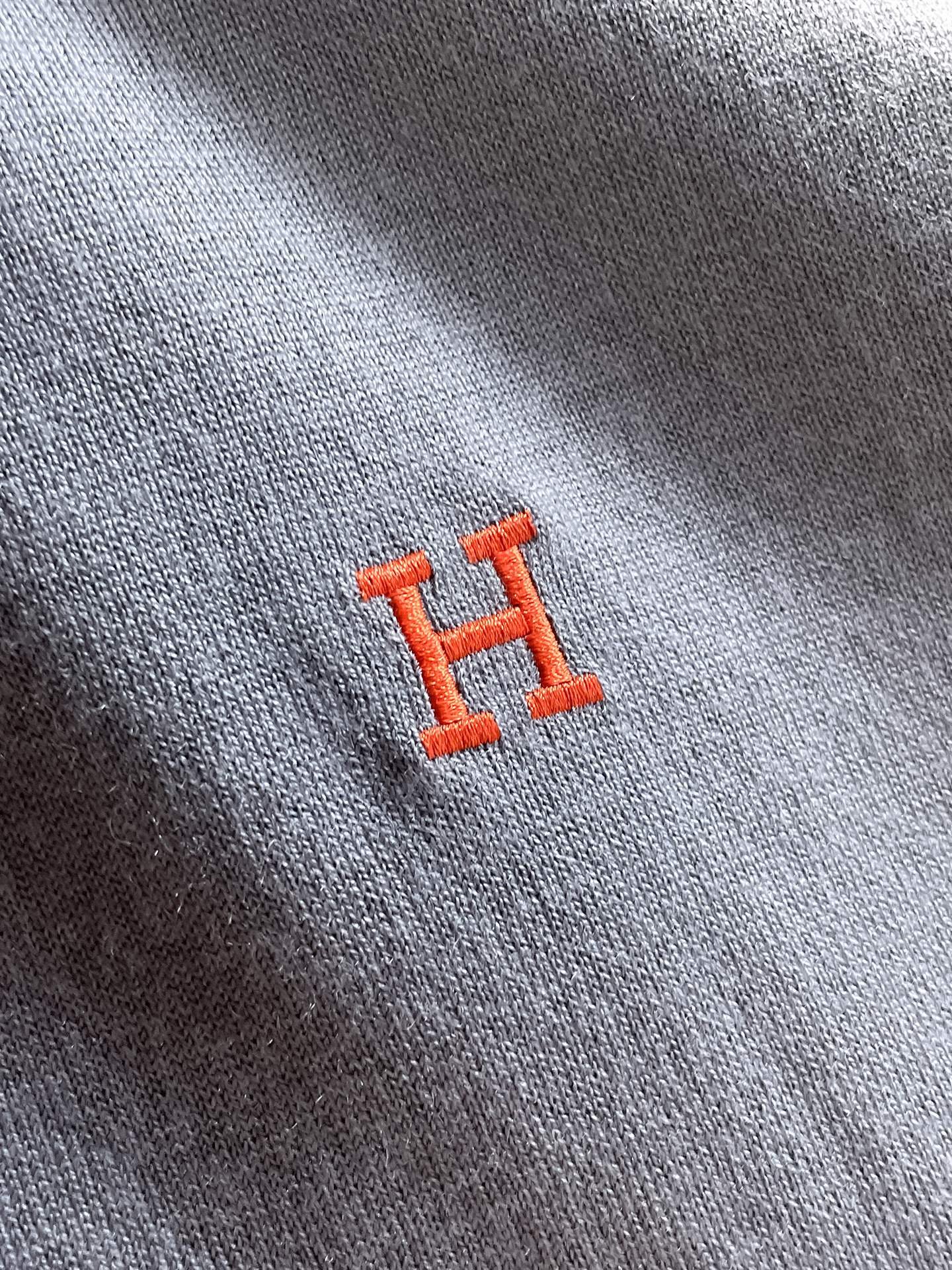 HERMES Embroidered Logo Cotton Polo Long Sleeved T-Shirt 111408 - Image 7