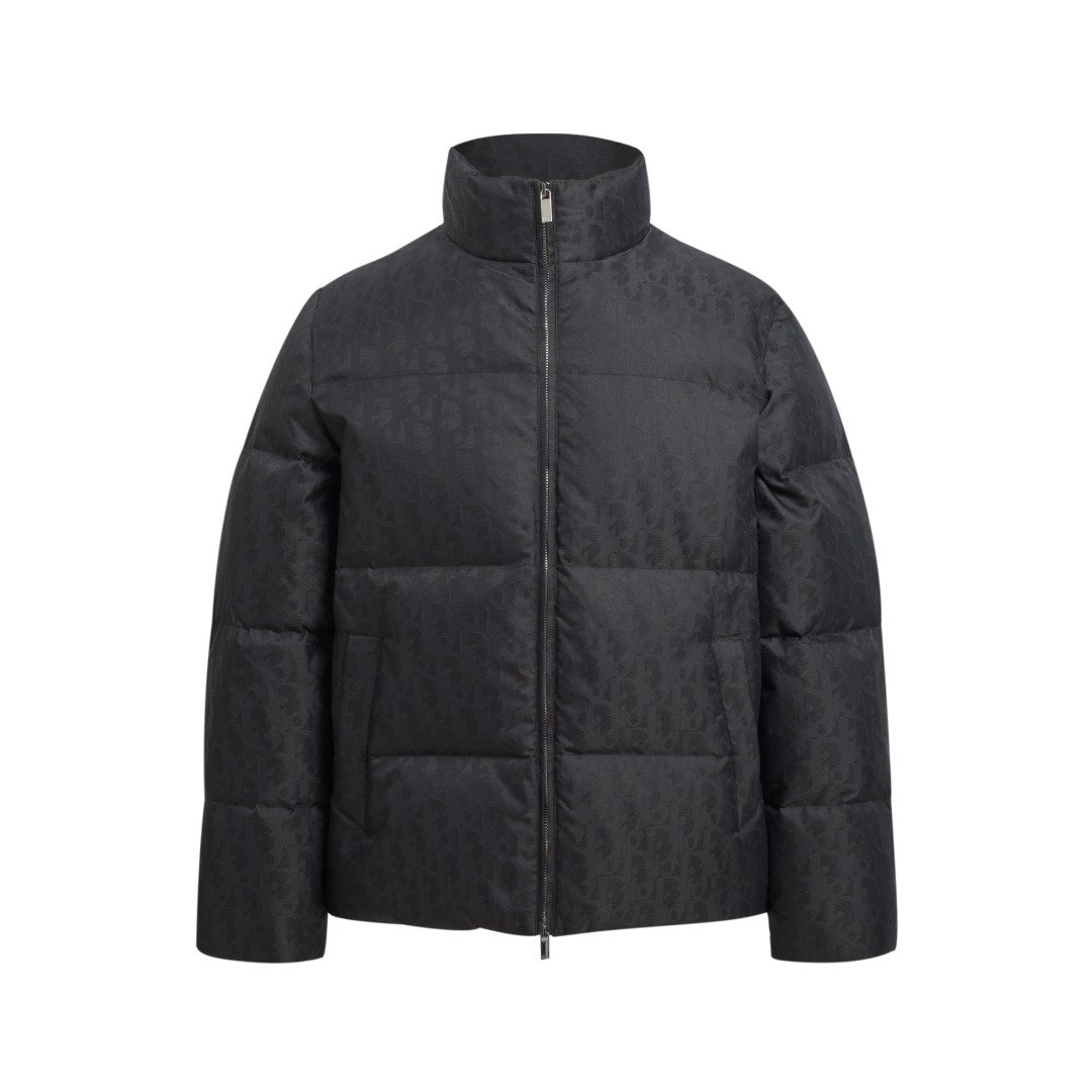 Dior Oblique Puffer Jacket Black Technical Jacquard 111506