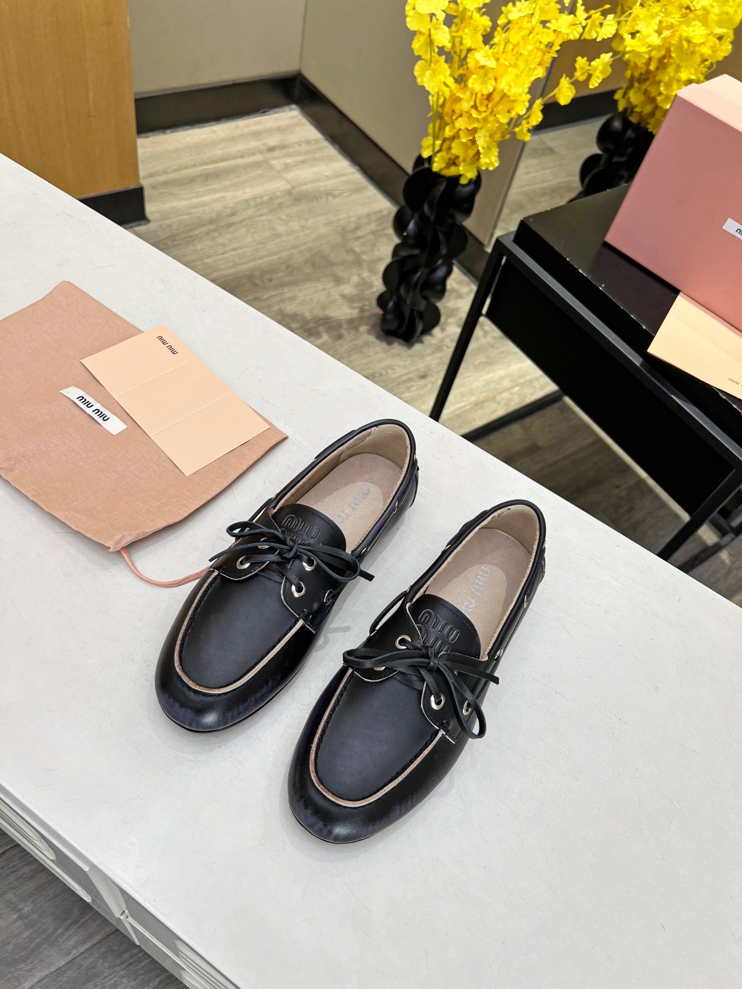 MiuMiu 25 Ballet Flat Black Leather, cowhide L111601 - Image 9