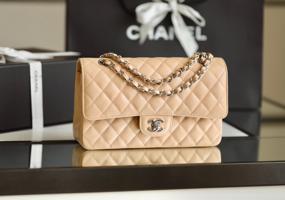Chanel Classic Double Flap Beige Medium Handbag L111701 - Image 2