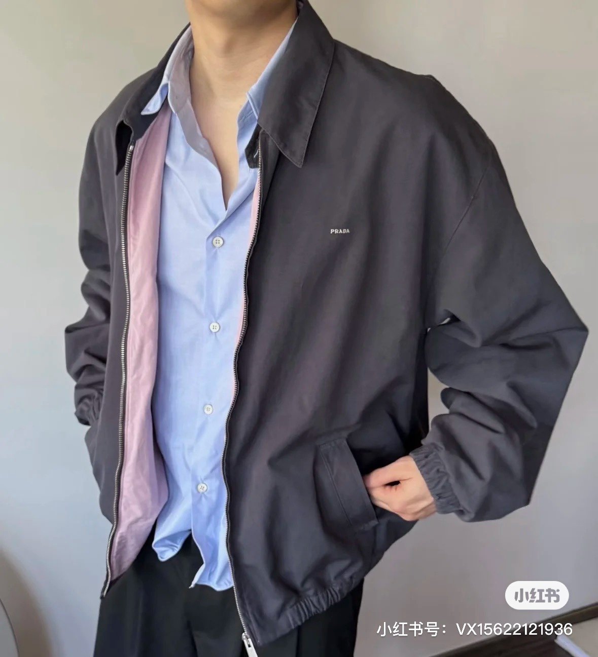 Prada shirt-collar welt-pocket Jacket 111702 - Image 8