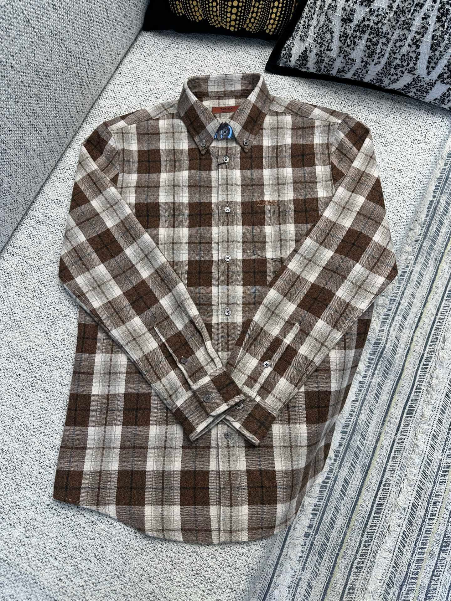 Zegna Check Patterned Shirt Jacket 111810 - Image 4