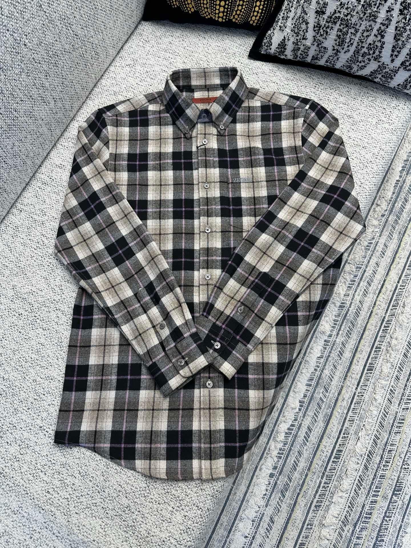 Zegna Check Patterned Shirt Jacket 111810 - Image 7