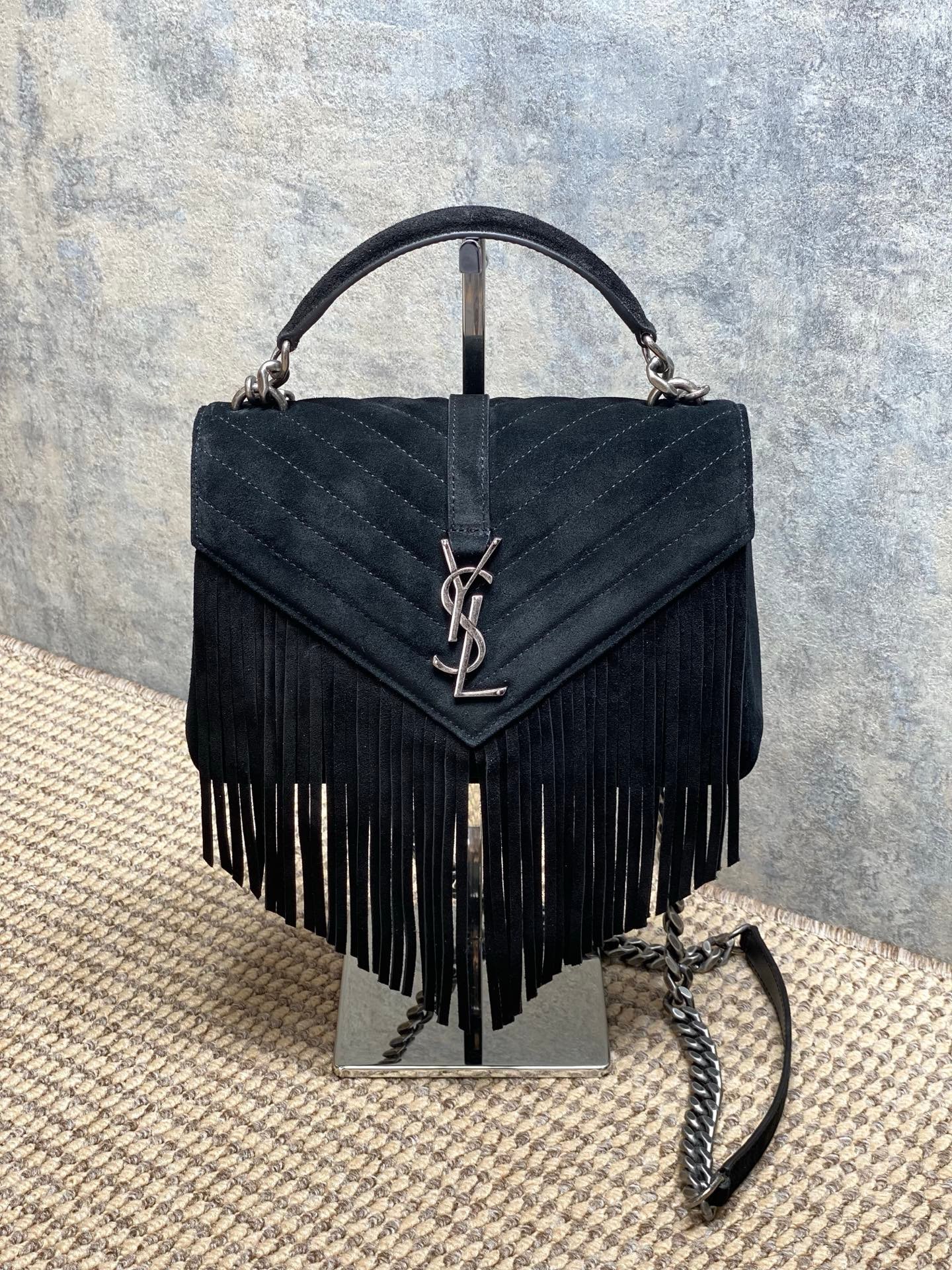 Saint Laurent - Collège Medium suede shoulder bag L112002 - Image 2