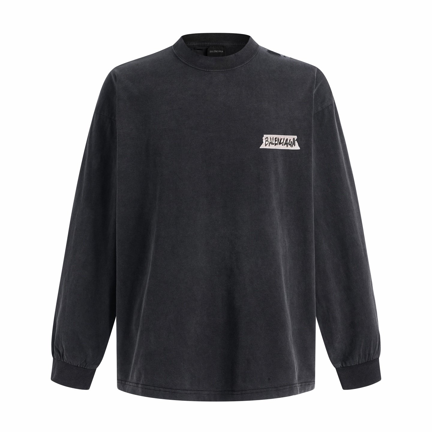 Balenciaga black washed long-sleeved T-shirt 112001