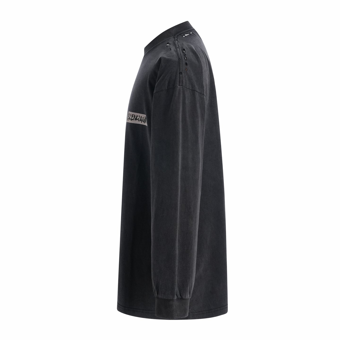 Balenciaga black washed long-sleeved T-shirt 112001 - Image 3