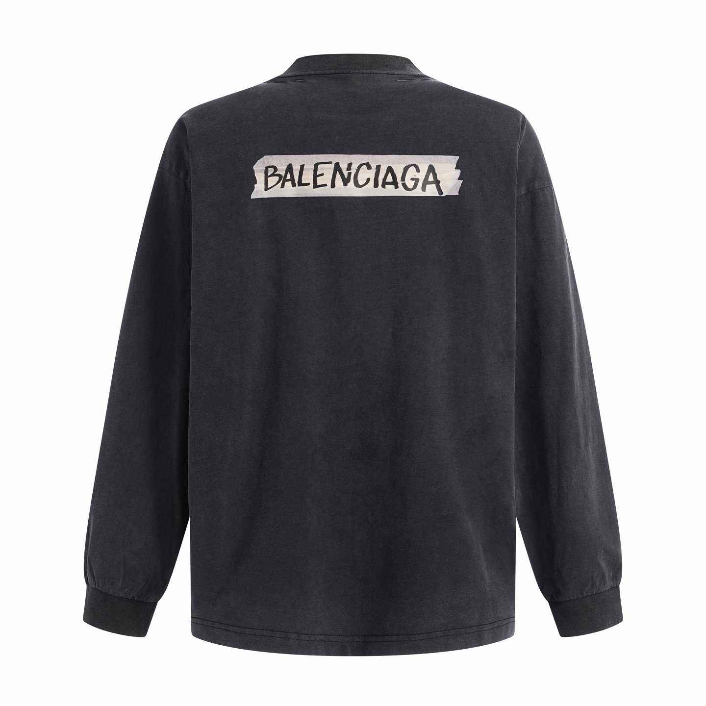Balenciaga black washed long-sleeved T-shirt 112001 - Image 4