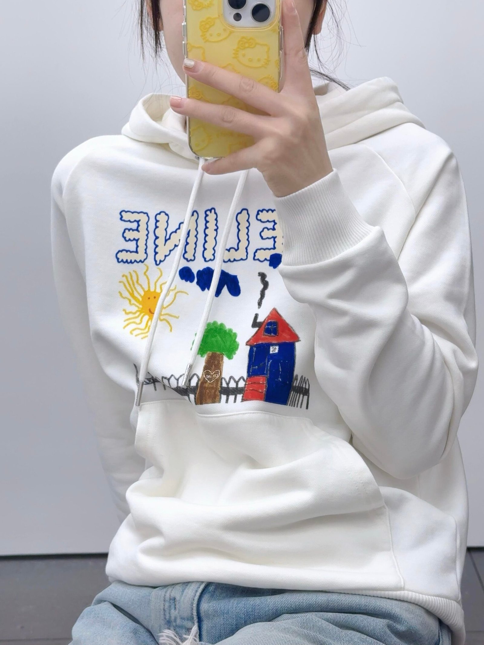 CELINE 70's hoodie IN cotton fleece D112101 - Image 8