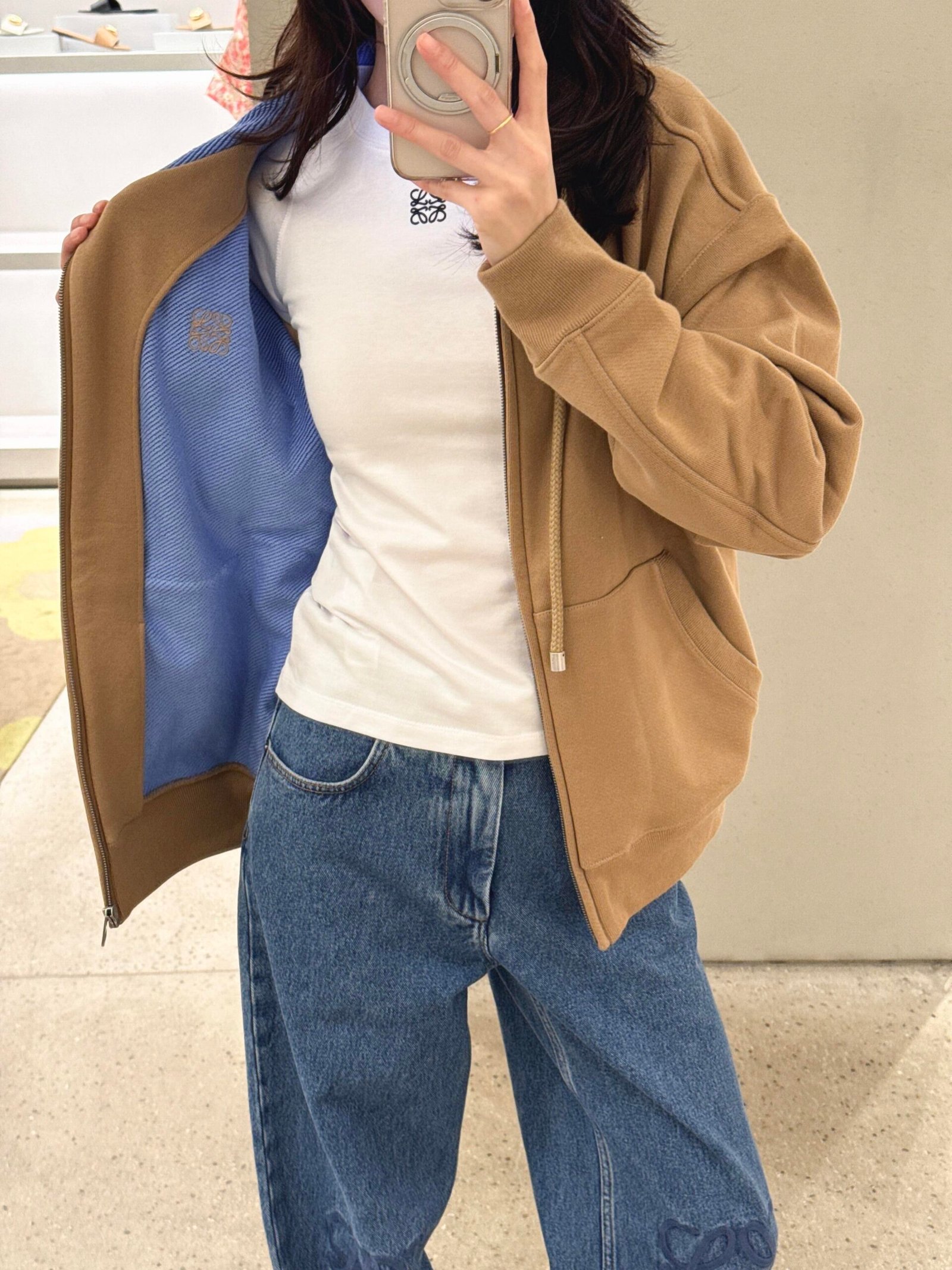 Loewe brown zipper hooded sweatshirt D112103 - Image 8