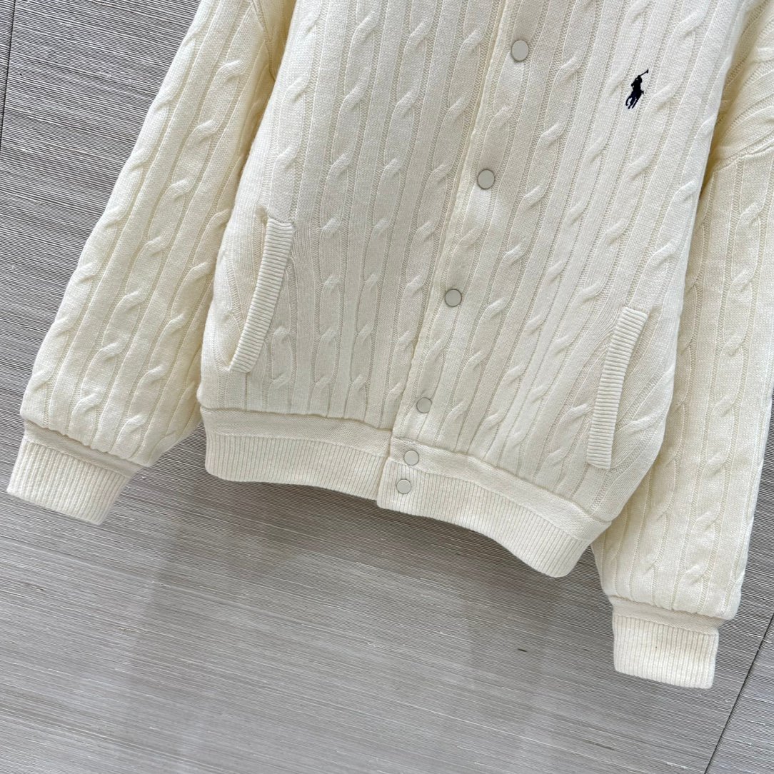 Polo Ralph Lauren Grey Plaid Knitted Baseball Jacket D112105 - Image 7