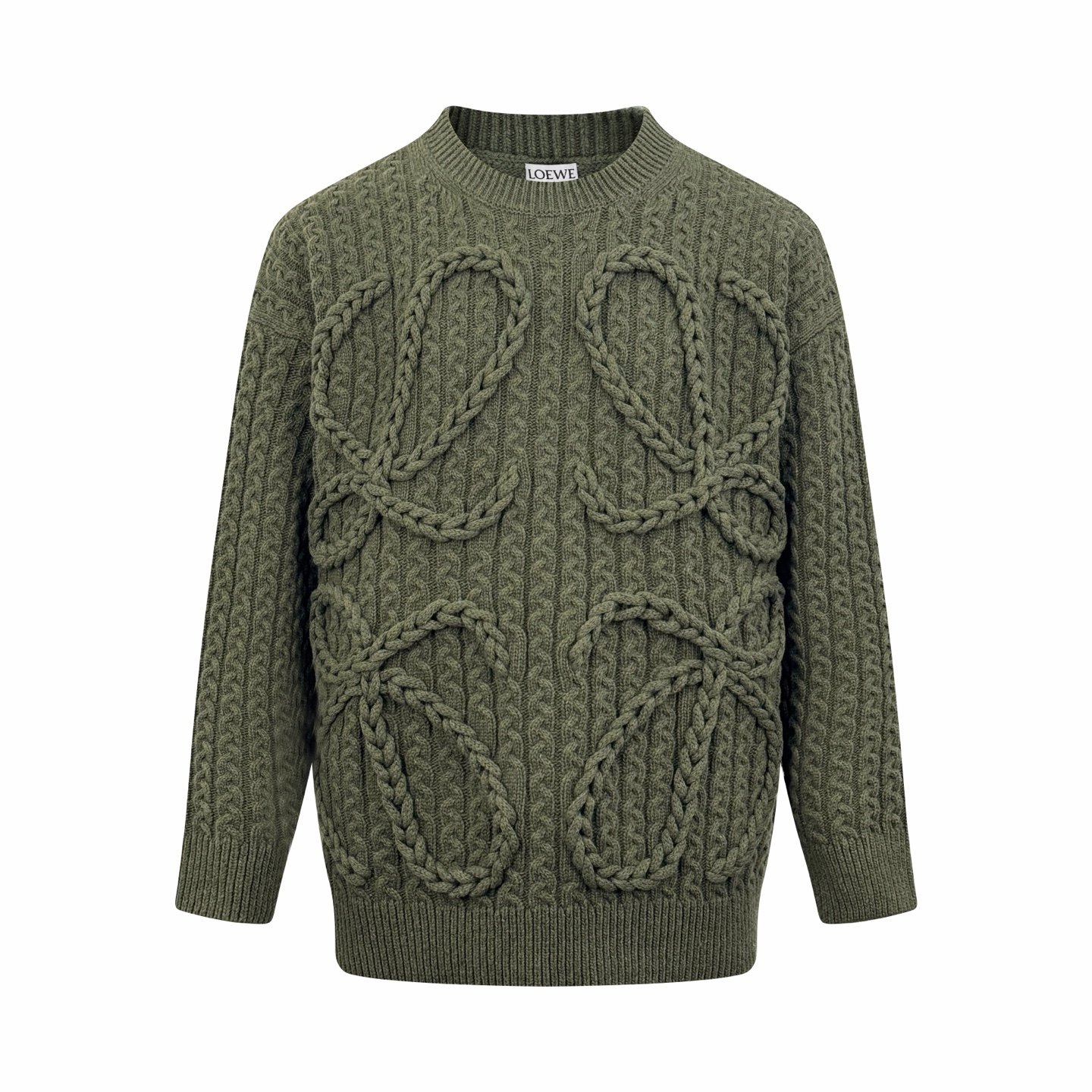 Loewe Anagram-crochet cabled-wool sweater 112204 - Image 2