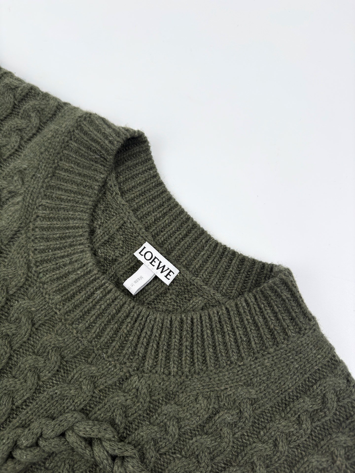 Loewe Anagram-crochet cabled-wool sweater 112204 - Image 4