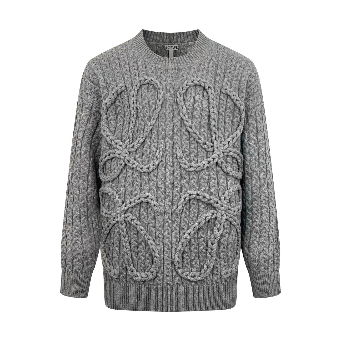 Loewe Anagram-crochet cabled-wool sweater 112204 - Image 7