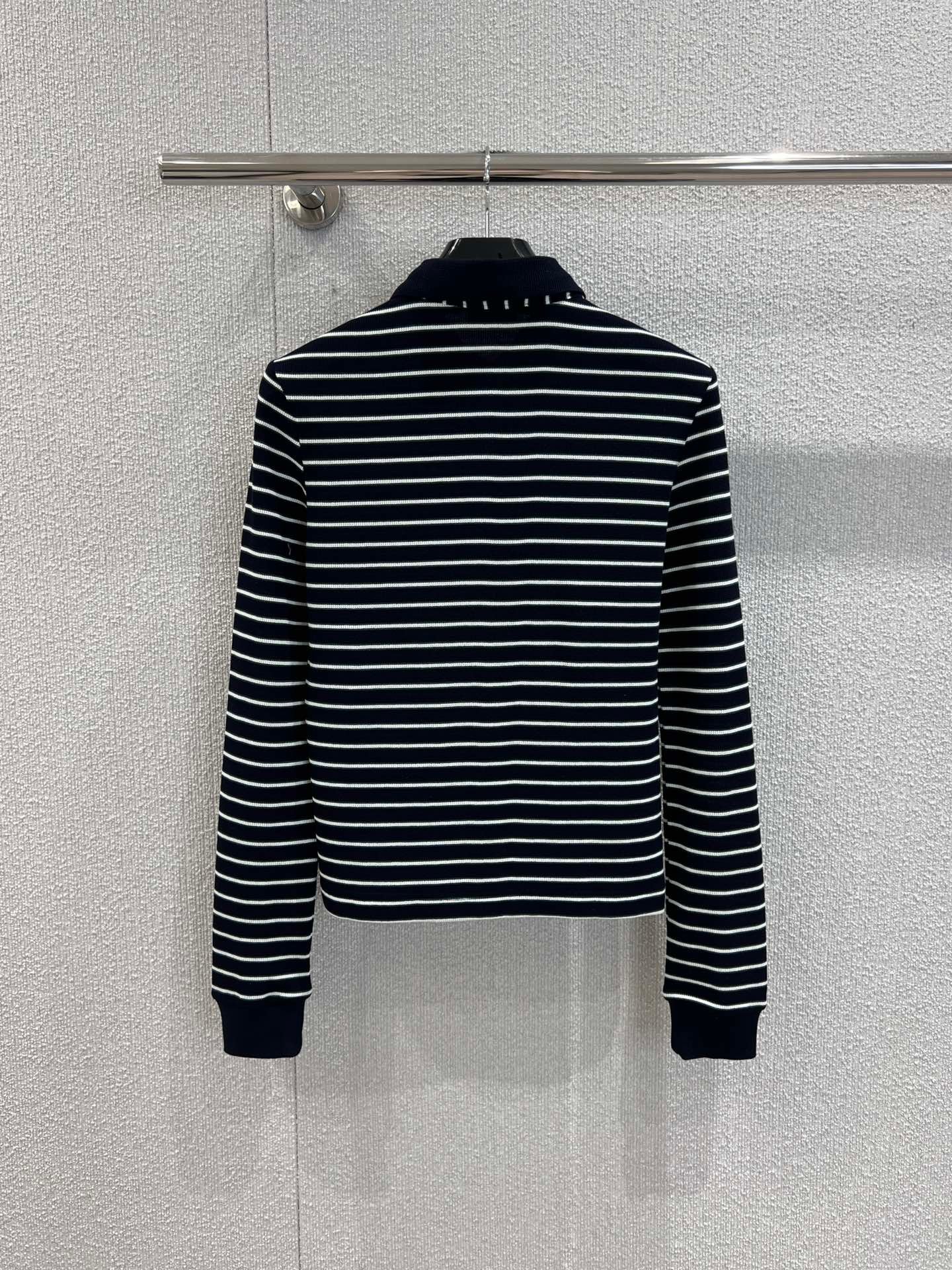 Celine Striped Long-Sleeve Polo Shirt D112404 - Image 3