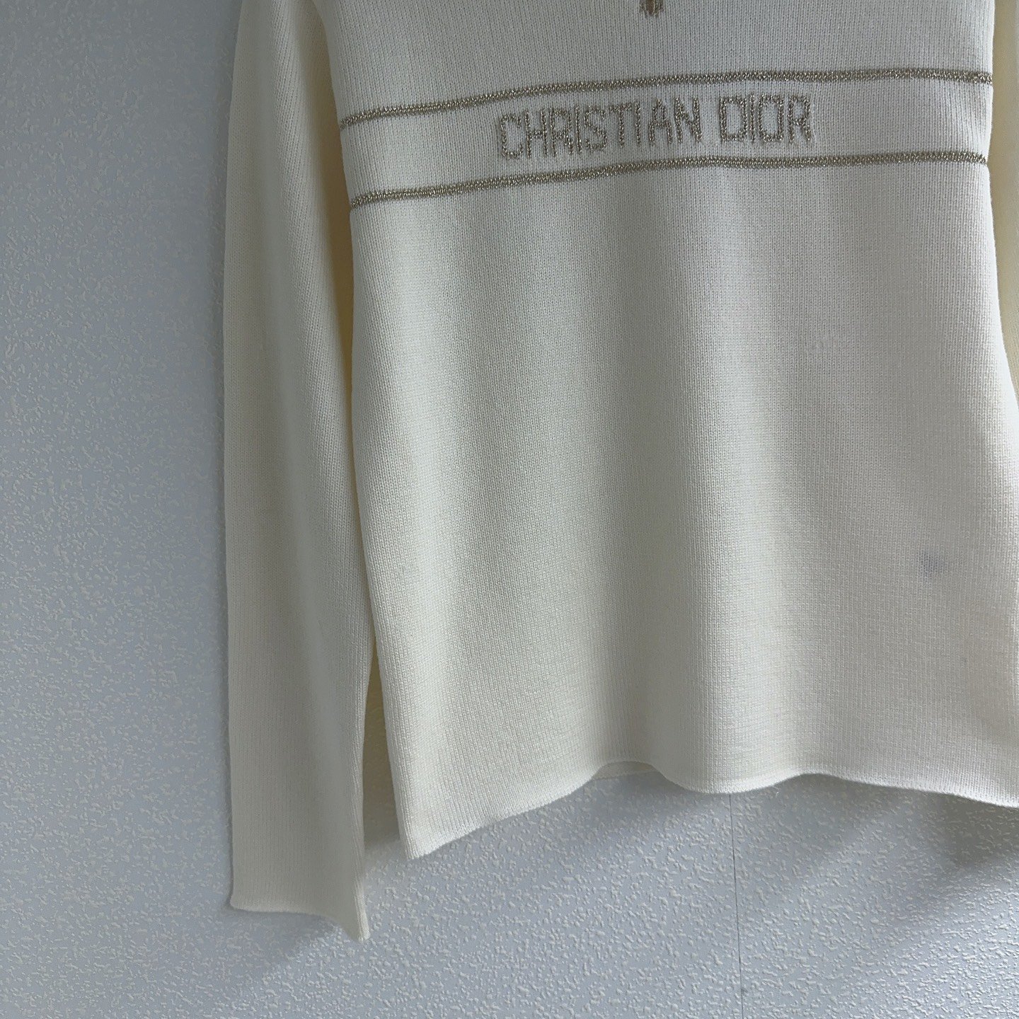 DIOR Round-neck Little Bee Embroidered Pullover Knit Shirt D112601 - Image 6