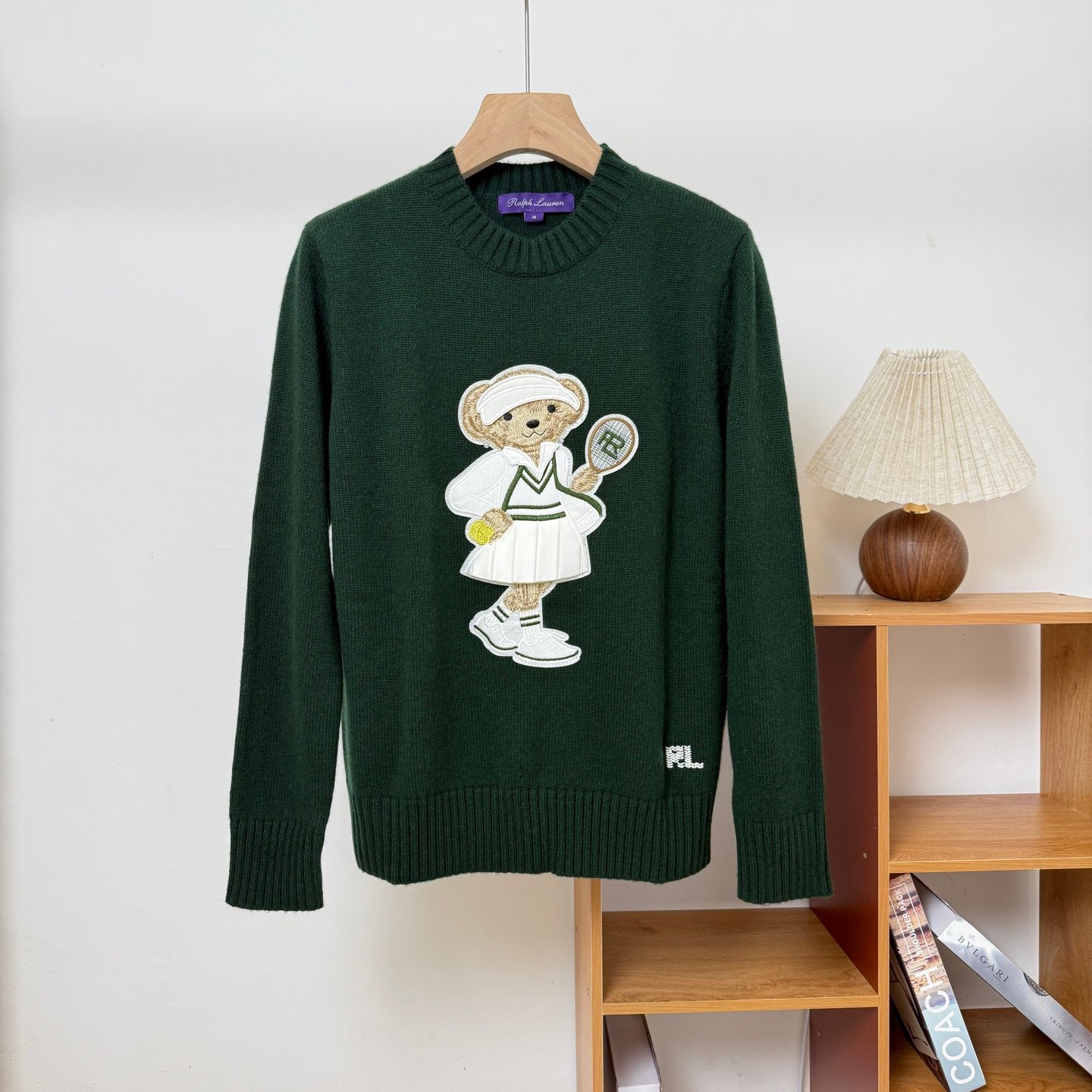 RL tennis patch beaded bear-shaped knitted sweater D112602 - Image 2