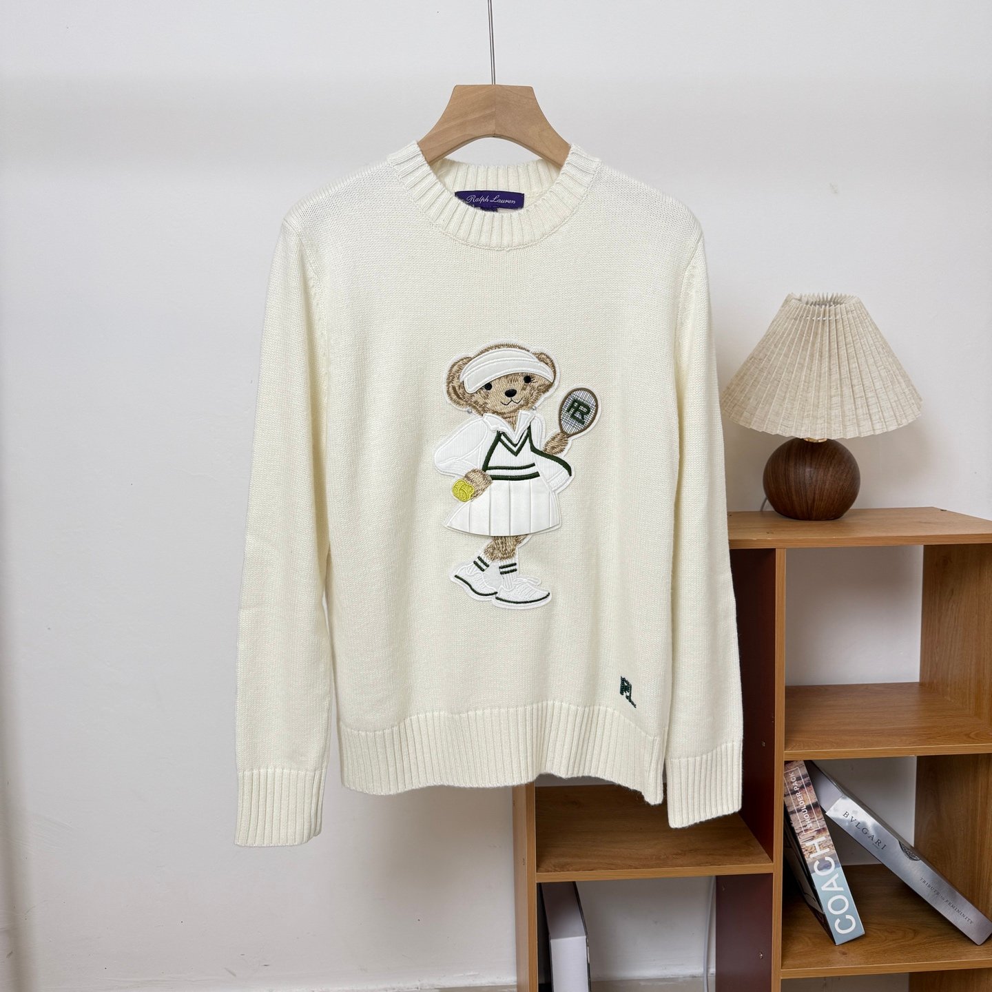 RL tennis patch beaded bear-shaped knitted sweater D112602 - Image 3