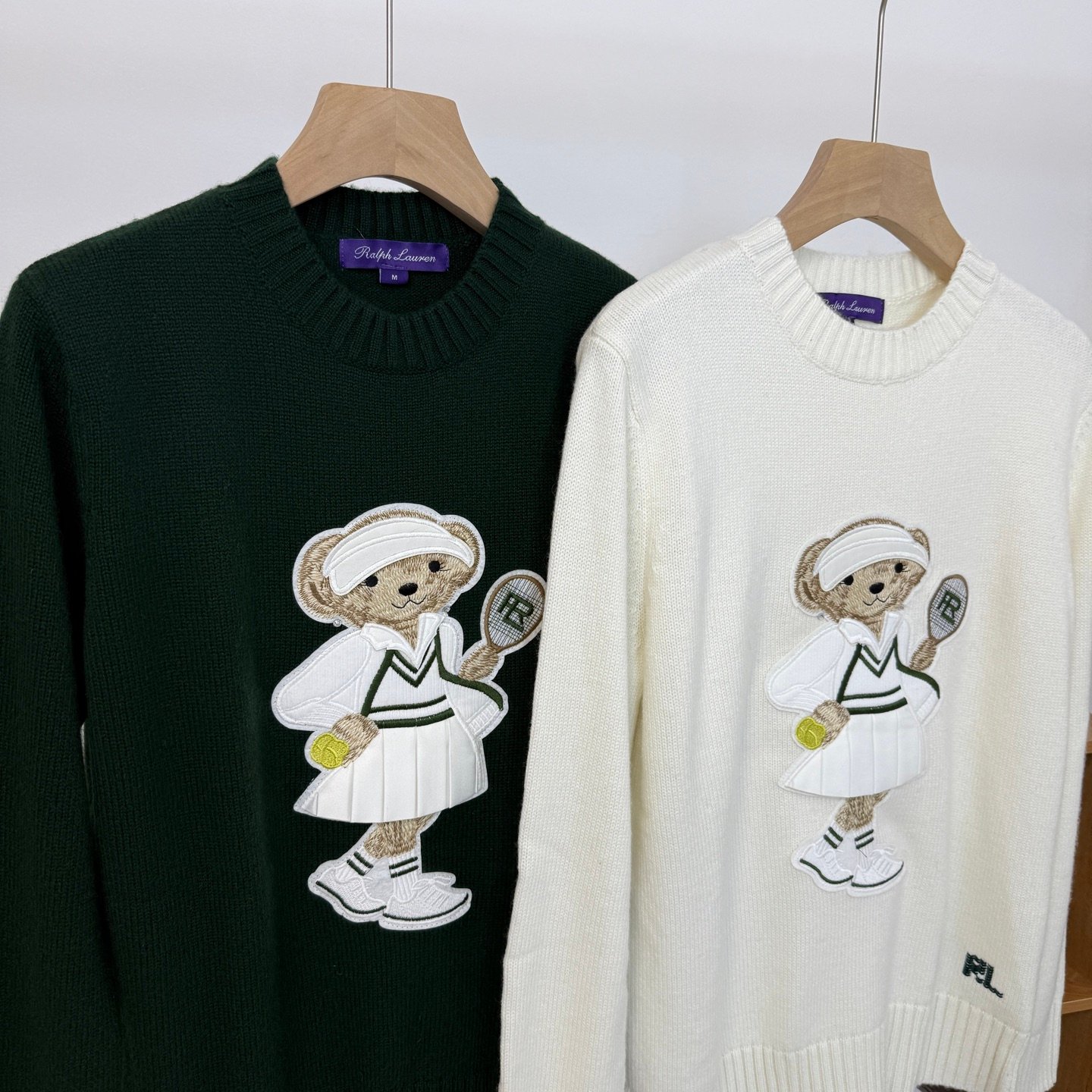 RL tennis patch beaded bear-shaped knitted sweater D112602 - Image 4