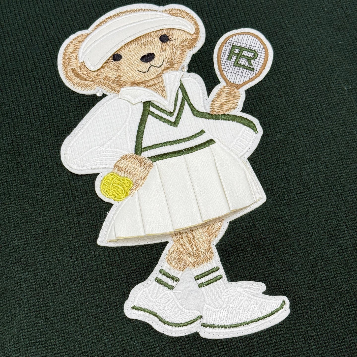 RL tennis patch beaded bear-shaped knitted sweater D112602 - Image 6