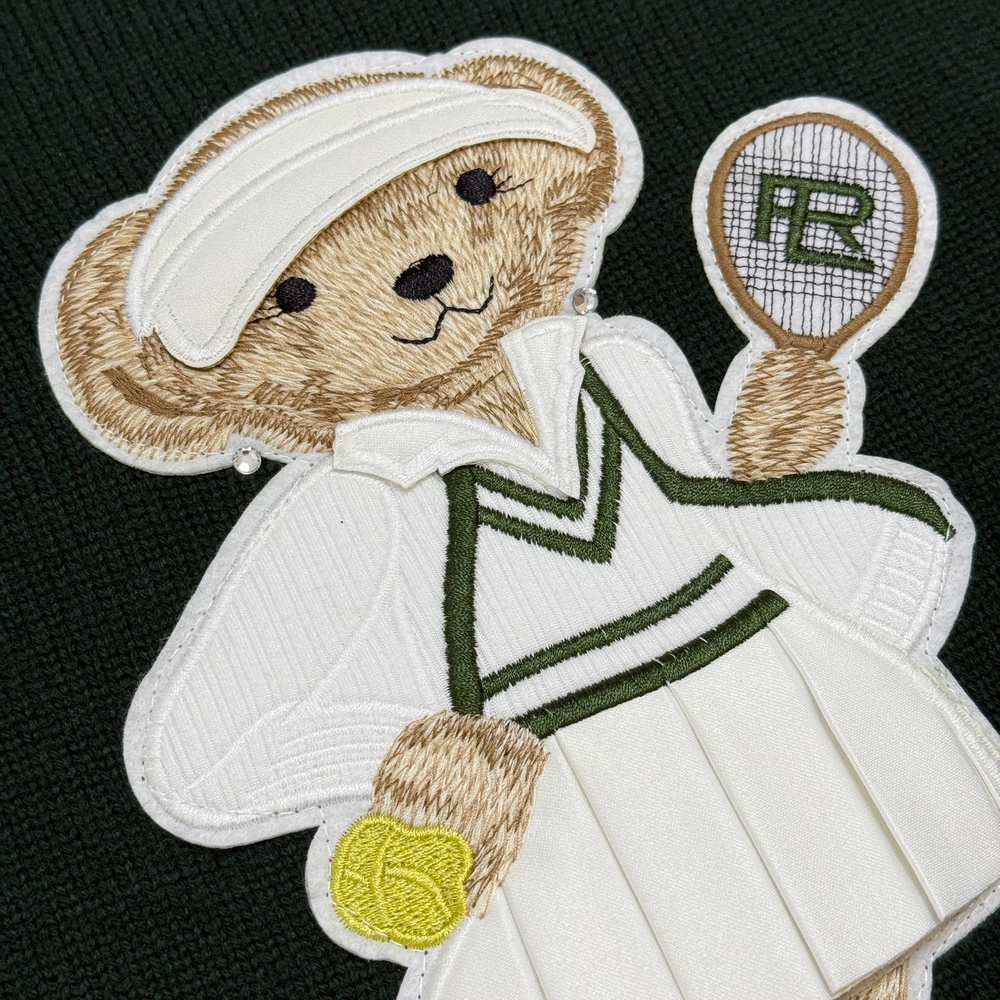 RL tennis patch beaded bear-shaped knitted sweater D112602 - Image 7