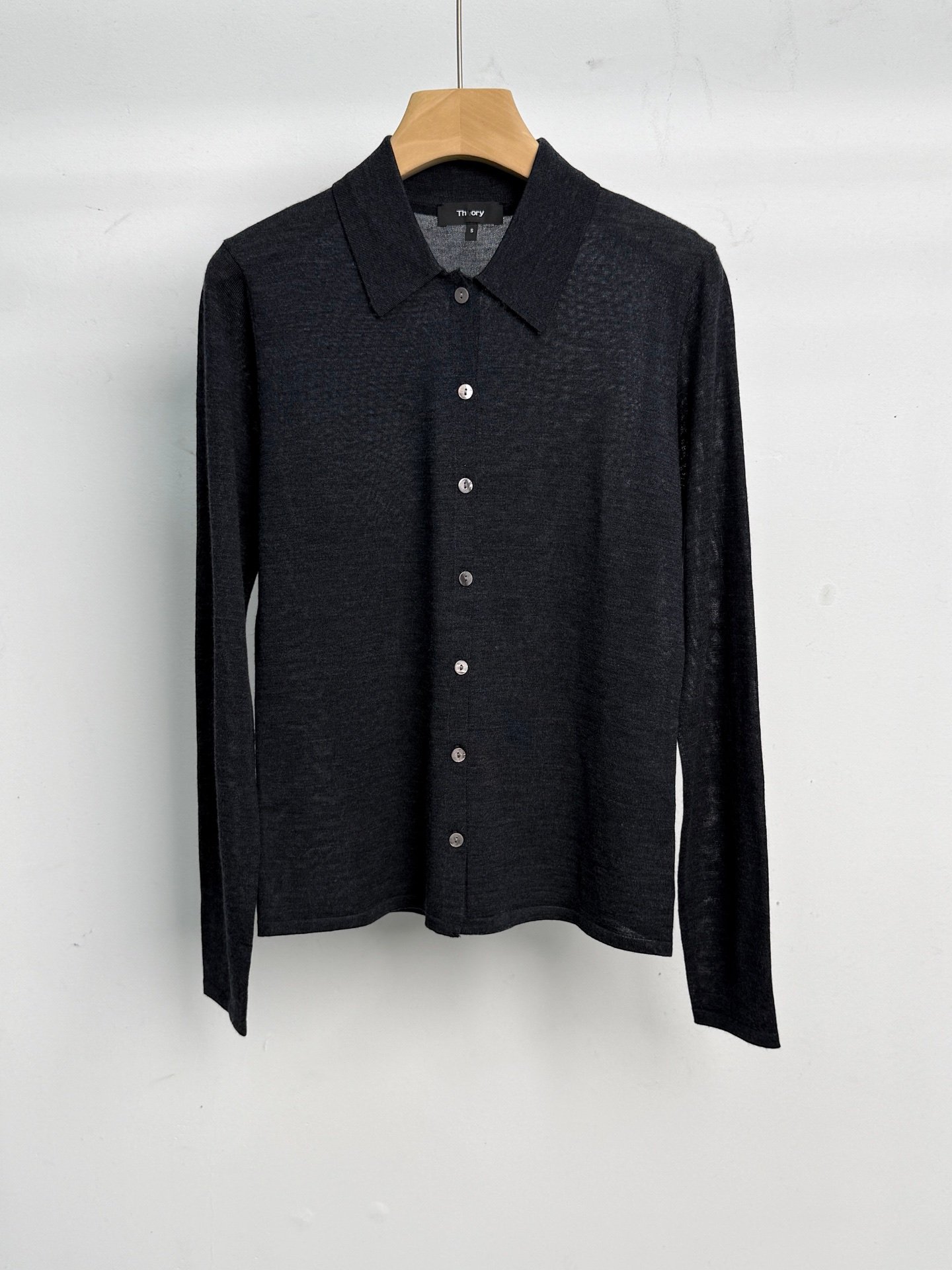 Theory Wool Polo Neck Knitted Cardigan D112610 - Image 5