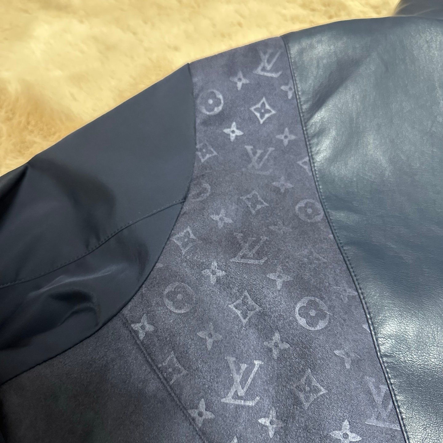 LV Leather Mix Track Top 112710 - Image 7