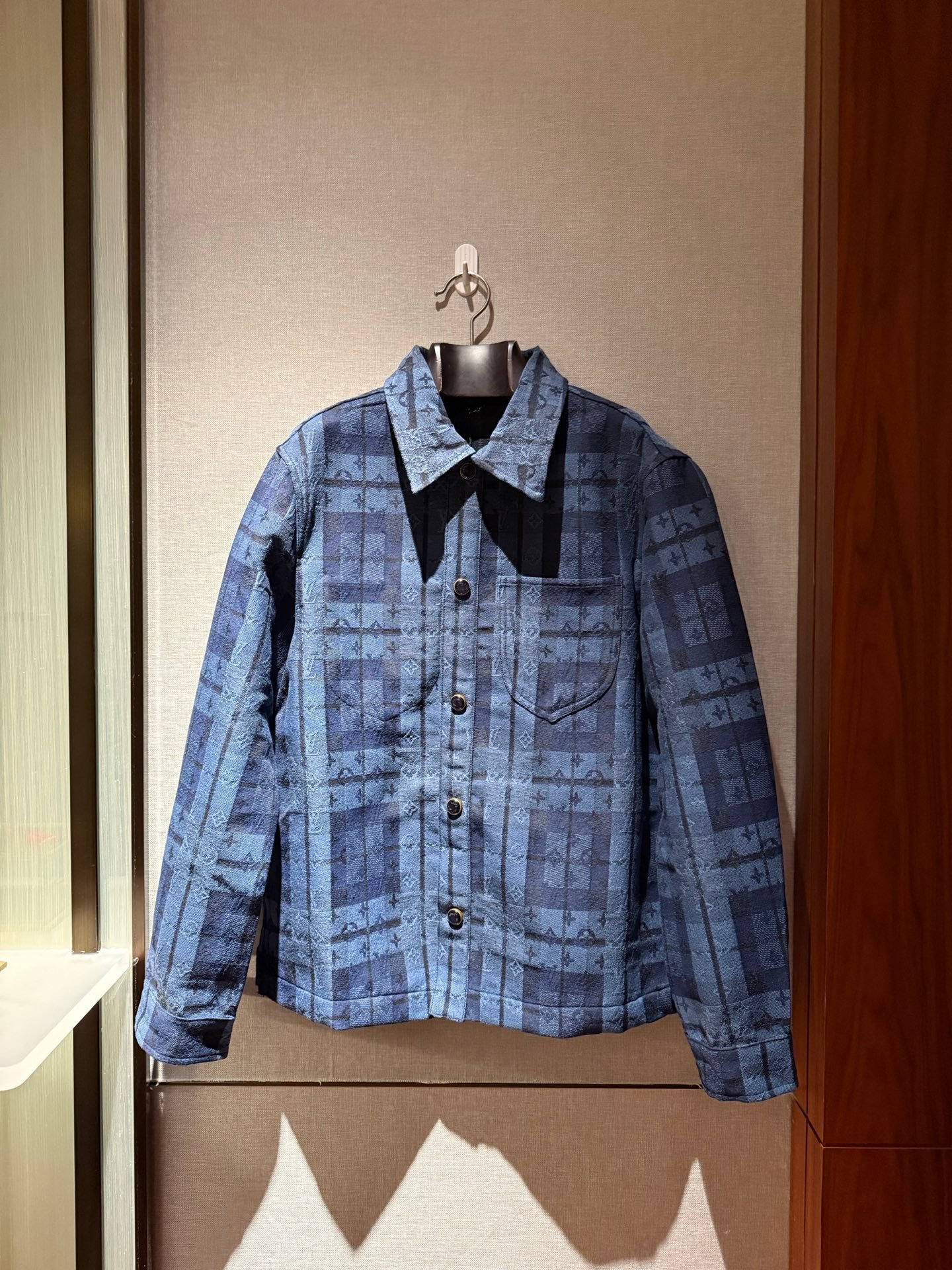 LV Dark Blue Checkered Shirt Jacket D112809