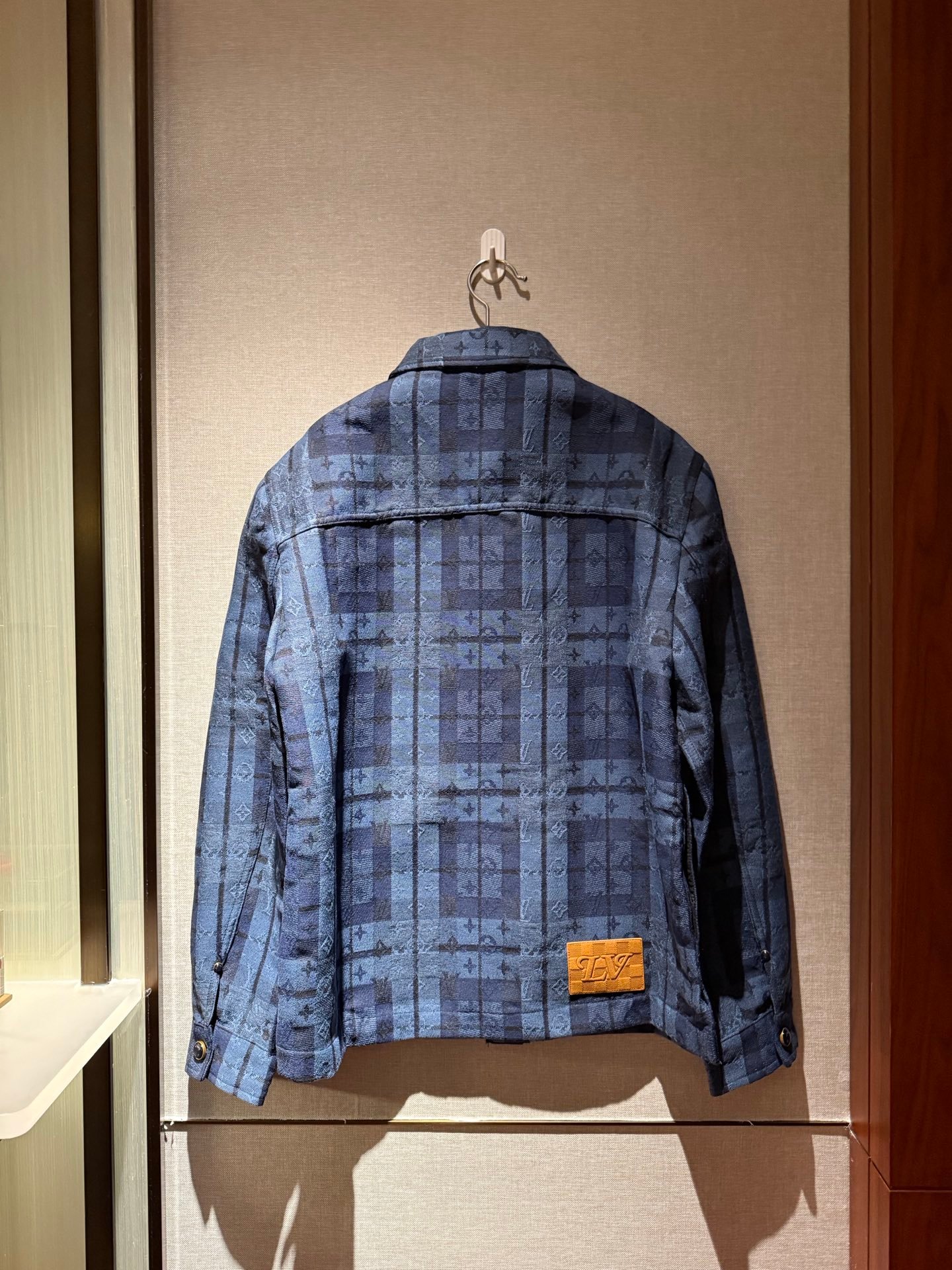LV Dark Blue Checkered Shirt Jacket D112809 - Image 3