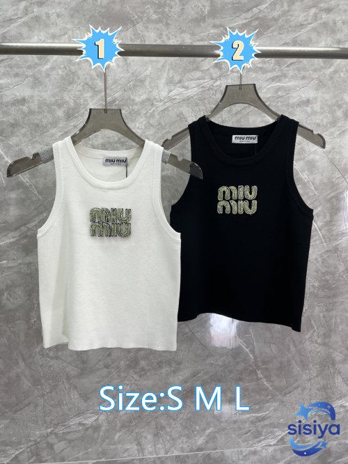 MIUMIU Heavy Industry Diamond-Set Knitted Backless Top D121001