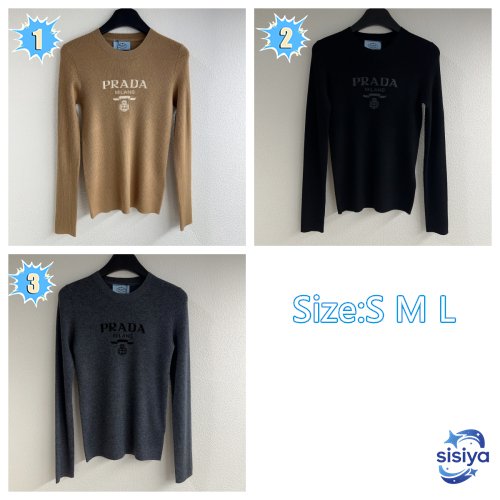 Prada Letter-Design Plaid Pullover Knit Shirt D121101