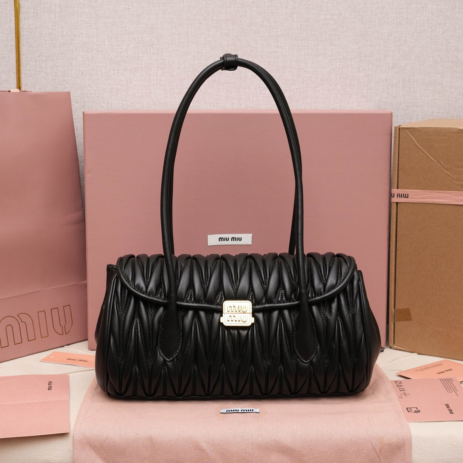 Miu Miu Matelassé Nappa Leather Shoulder Bag L120308 - Image 2