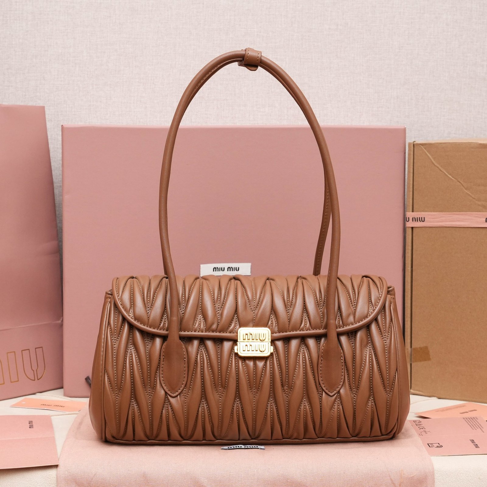 Miu Miu Matelassé Nappa Leather Shoulder Bag L120308 - Image 5