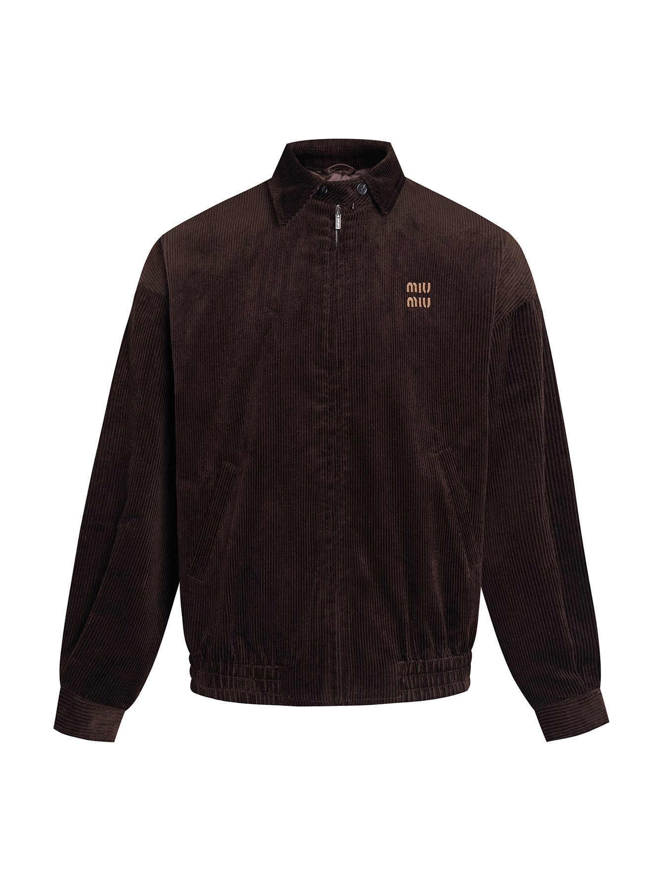 MIU MIU letter-stitched corduroy jacket 120402