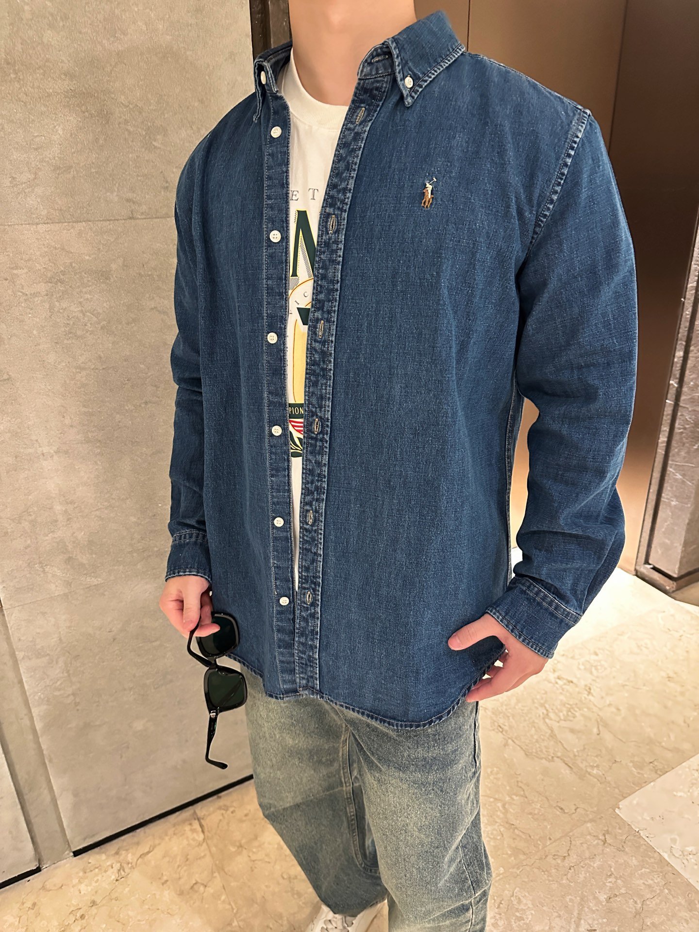 Polo Ralph Lauren Blue Denim Oxford Shirt 120408 - Image 11