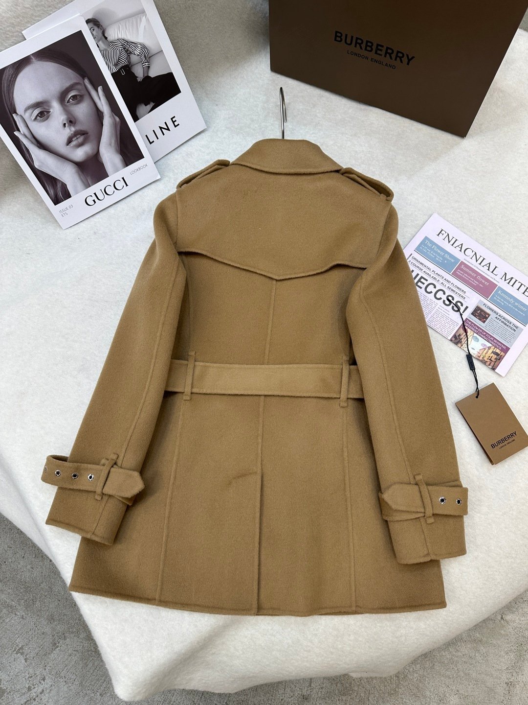 Burberry Brit Wool Belted Trench Coat D120802 - Image 7