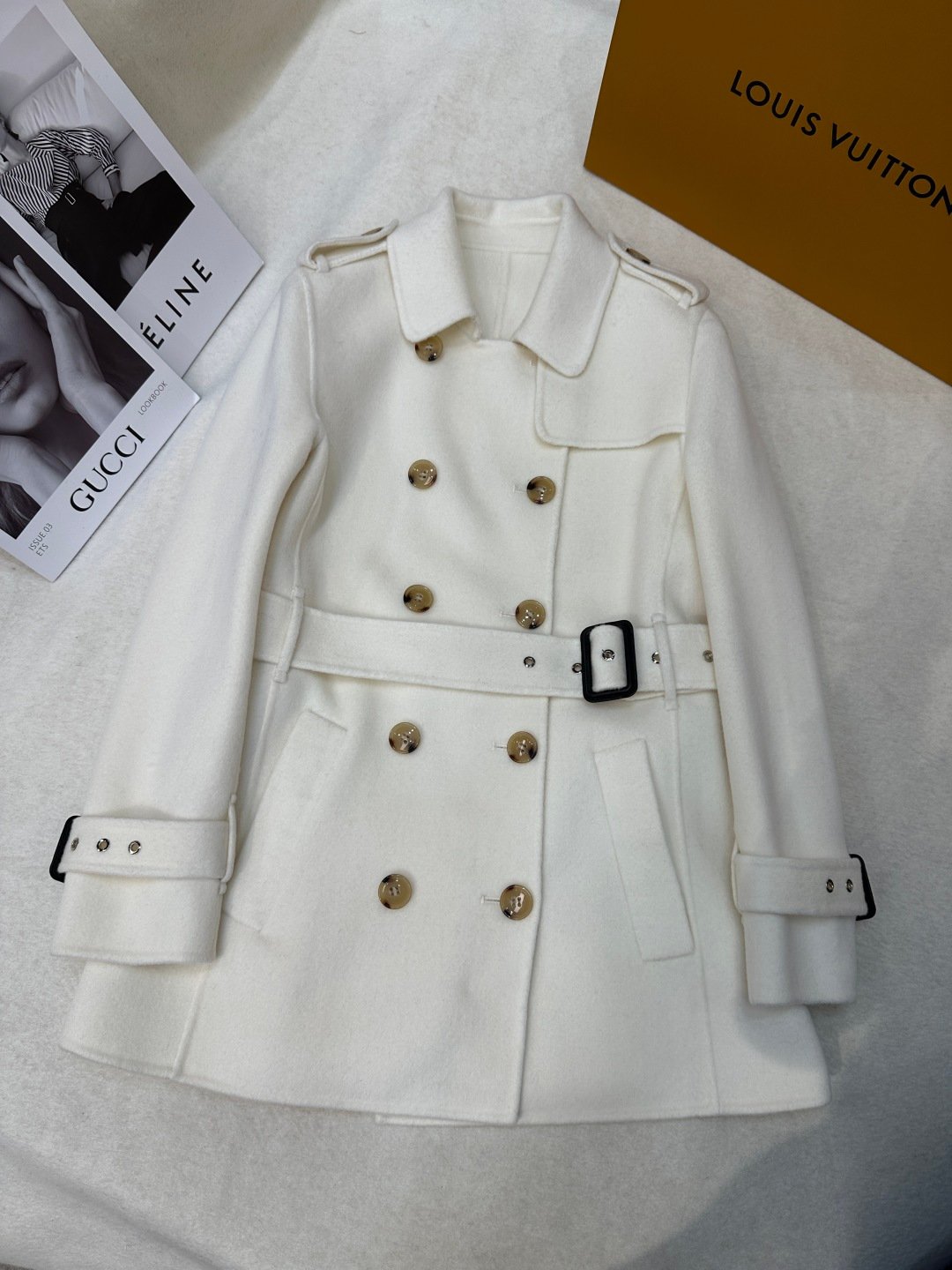 Burberry Brit Wool Belted Trench Coat D120802 - Image 8