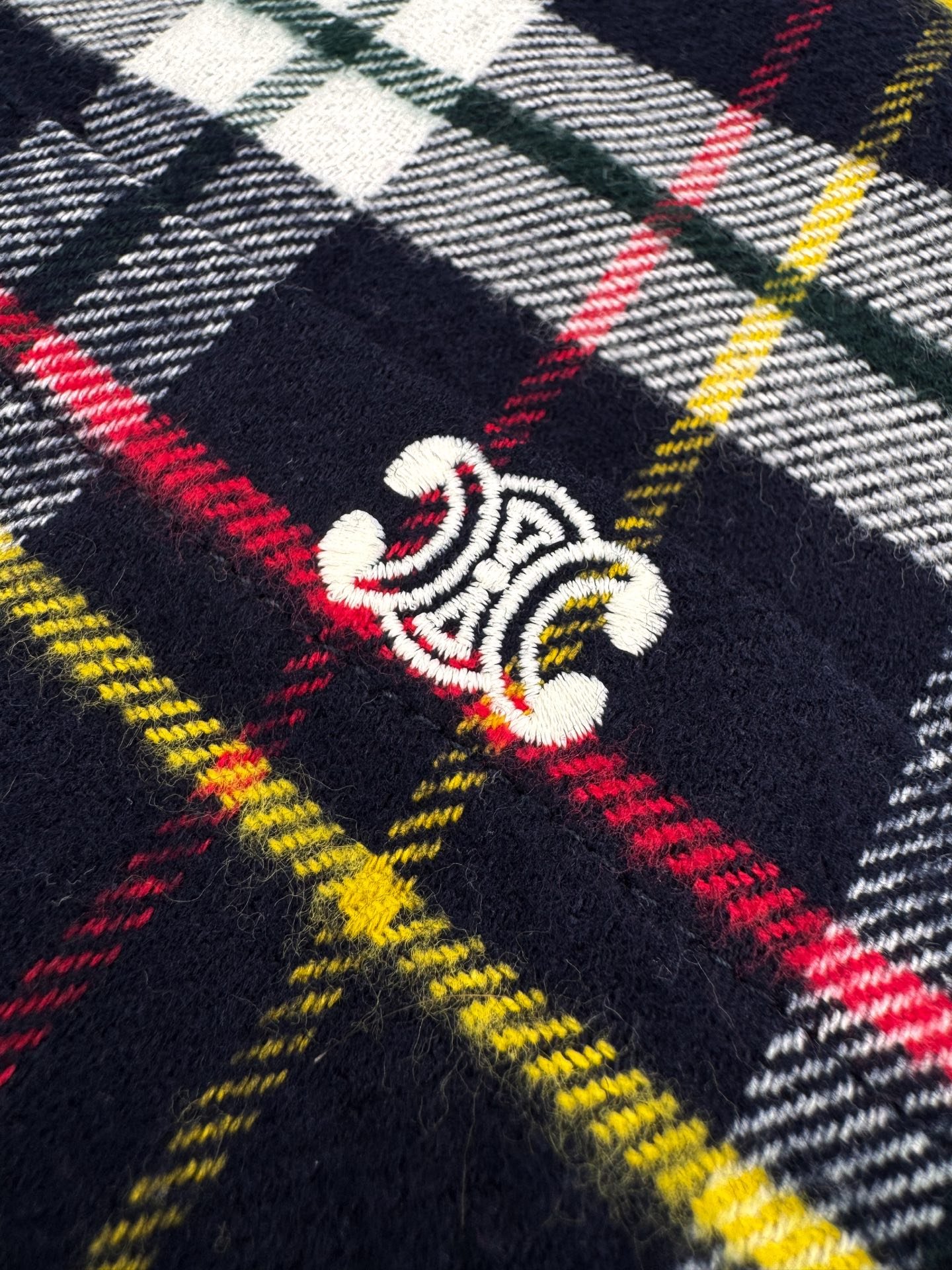 CELINE relaxed shirt IN BRUSHED CHECKED WOOL 120802 - Image 6