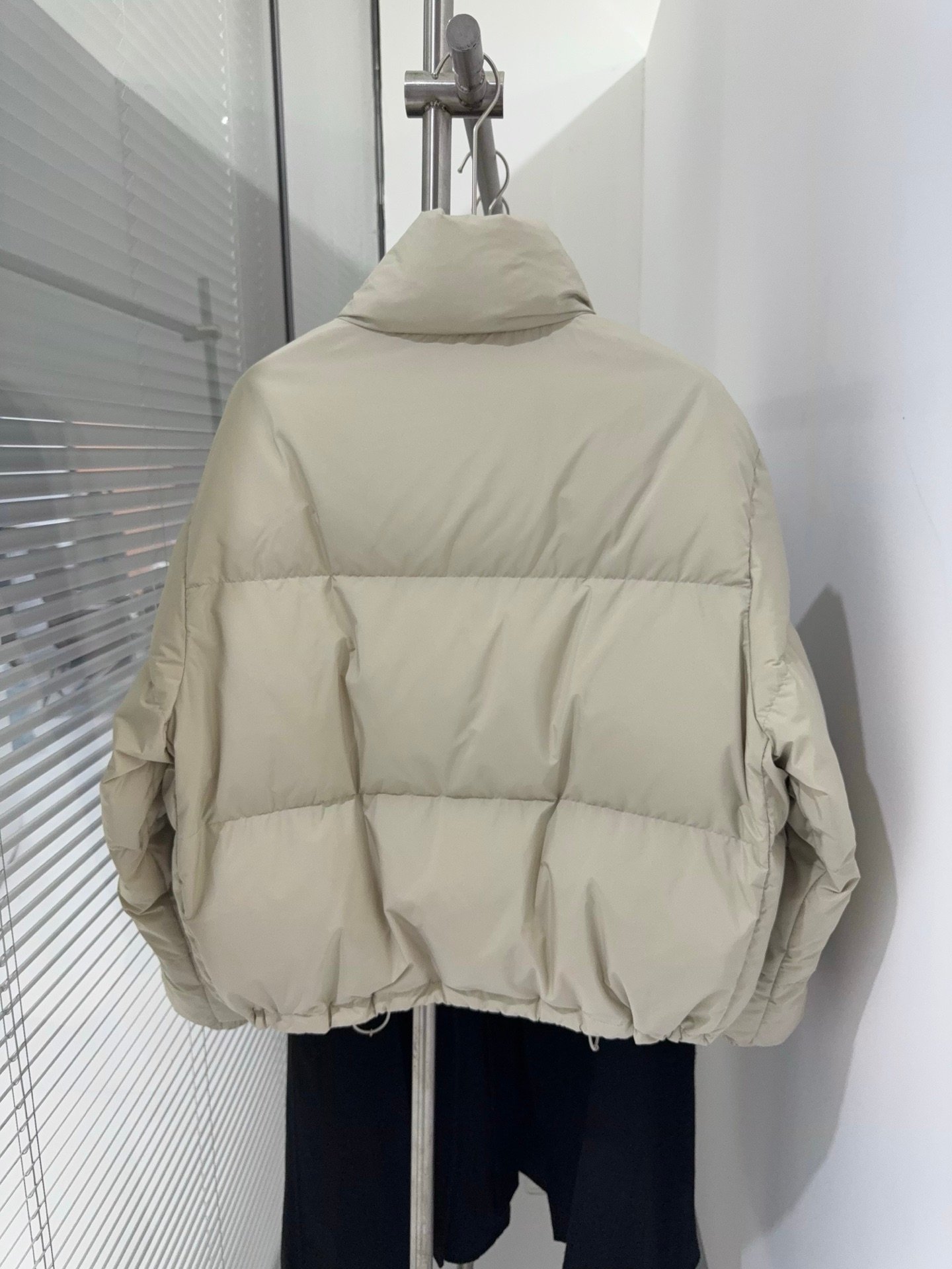 Miu Miu technical pongé down jacket in a beige D120907 - Image 6