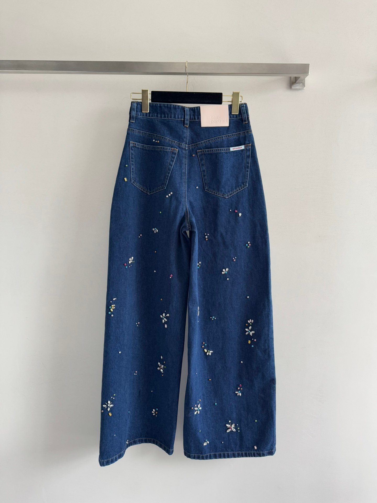 Self-Portrait Flower Embellished Barrel-Leg Jeans D120908 - Image 3