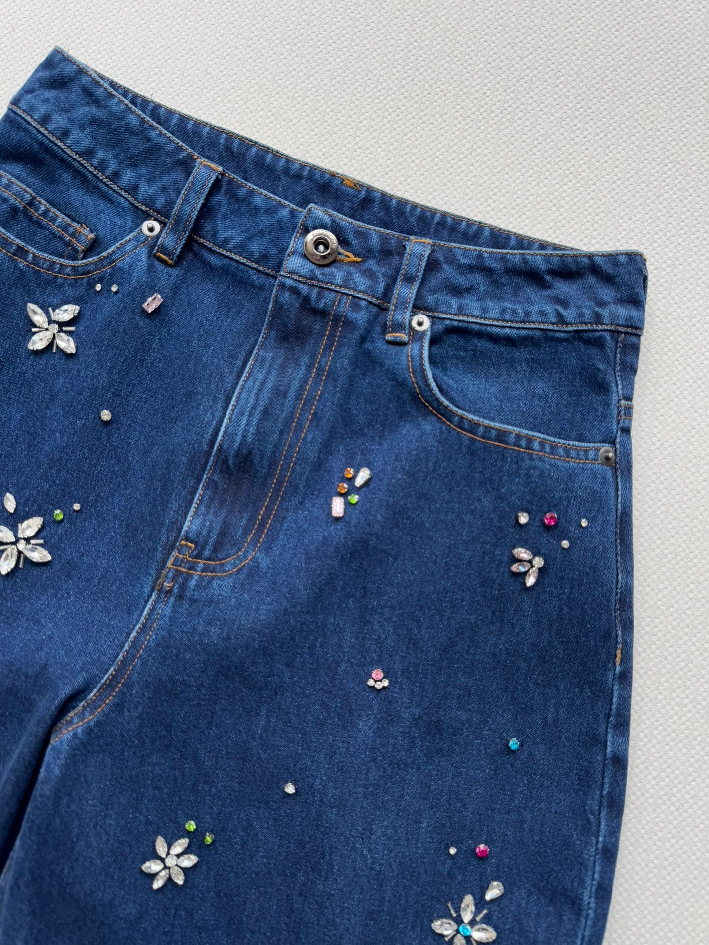 Self-Portrait Flower Embellished Barrel-Leg Jeans D120908 - Image 4