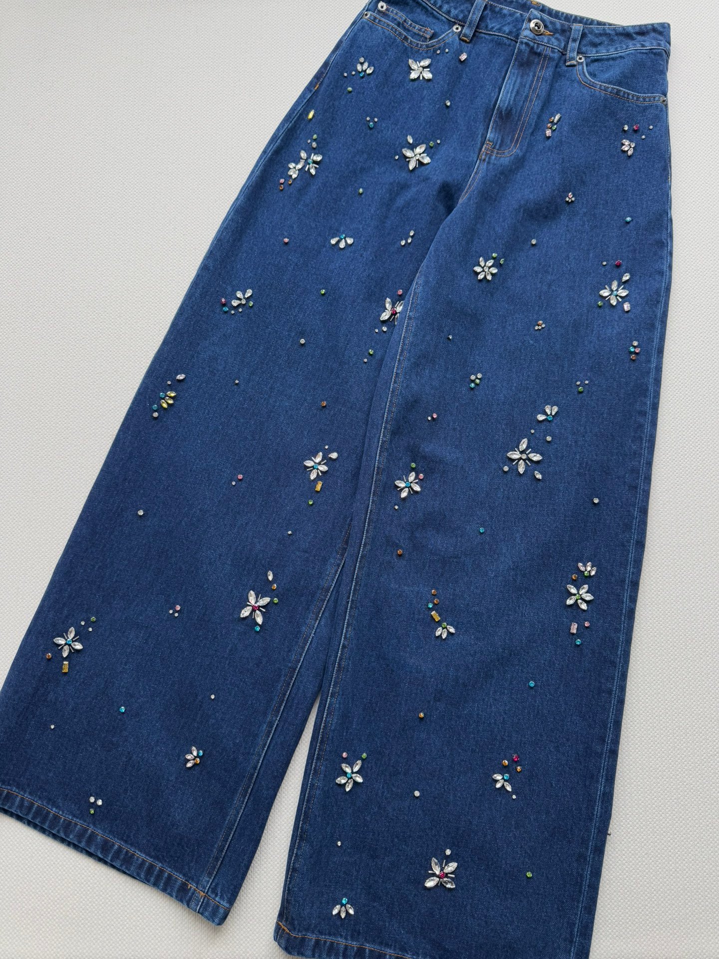 Self-Portrait Flower Embellished Barrel-Leg Jeans D120908 - Image 5