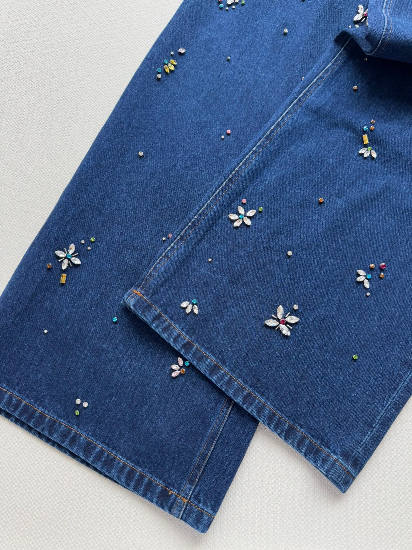Self-Portrait Flower Embellished Barrel-Leg Jeans D120908 - Image 6