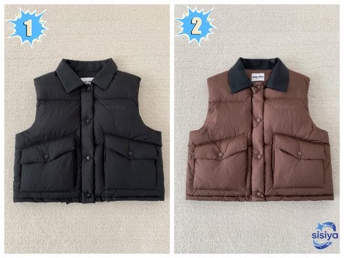 Miu Miu Puffer Vest with Leather Collar D120906